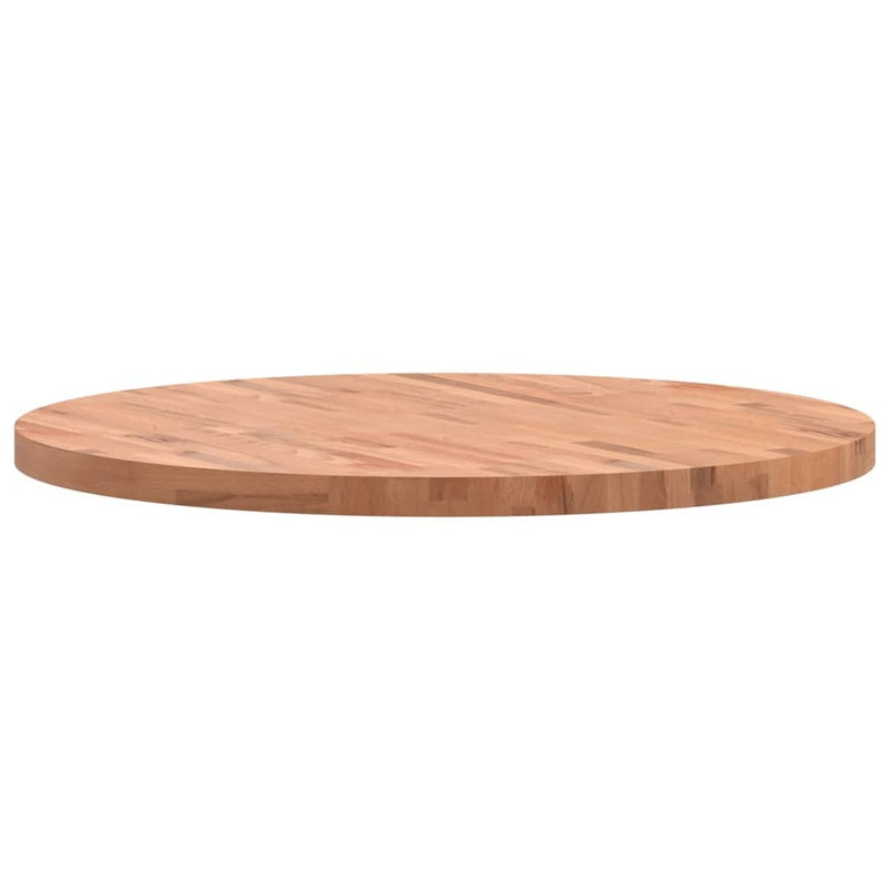 Table Top 90x4 cm Round Solid Wood Beech