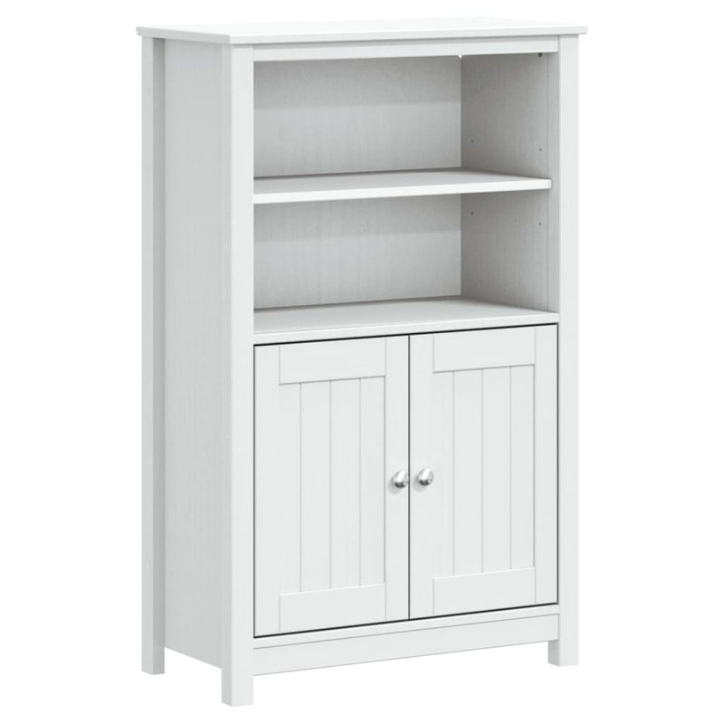 Bathroom Cabinet BERG White 69.5x34x110 cm Solid Wood Pine