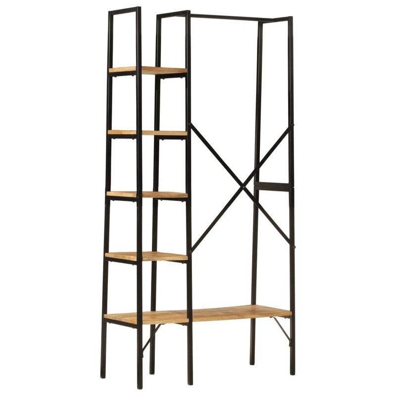 Clothes Rack with Shelves 90x40x190 cm Solid Wood Mango and Iron