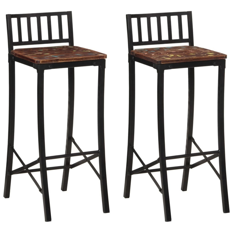 Bar Chairs 2 pcs Solid Wood Reclaimed