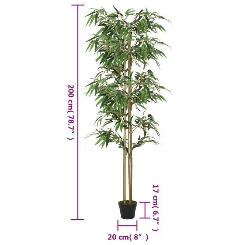 Artificial Bamboo Tree 1520 Leaves 200 cm Green