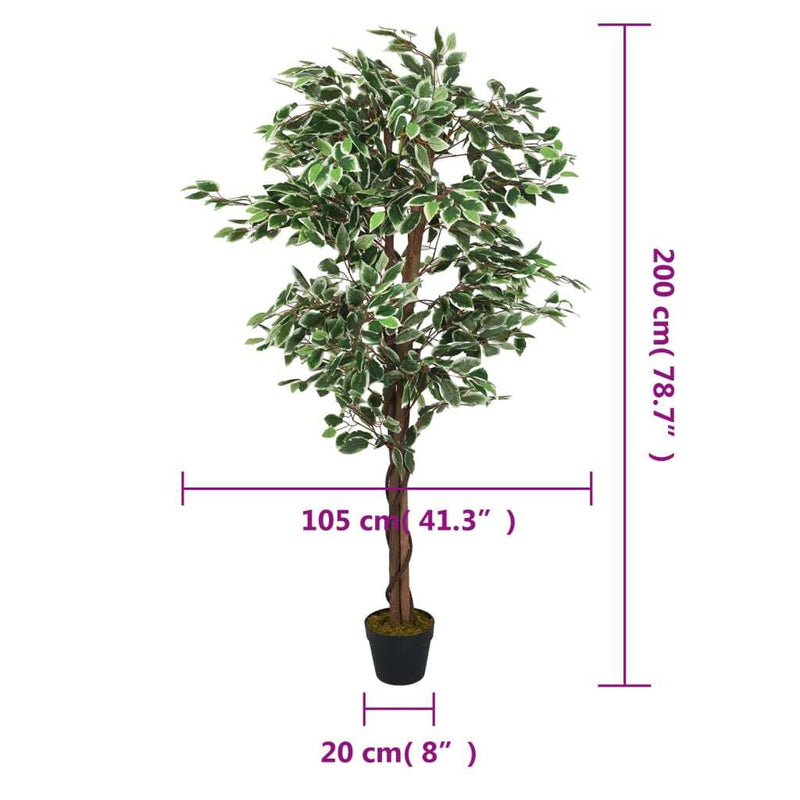 Artificial Ficus Tree 1260 Leaves 200 cm Green