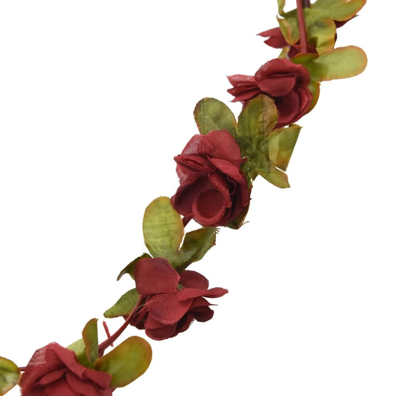 Christmas Flower Garlands 6 pcs Wine Red 250 cm