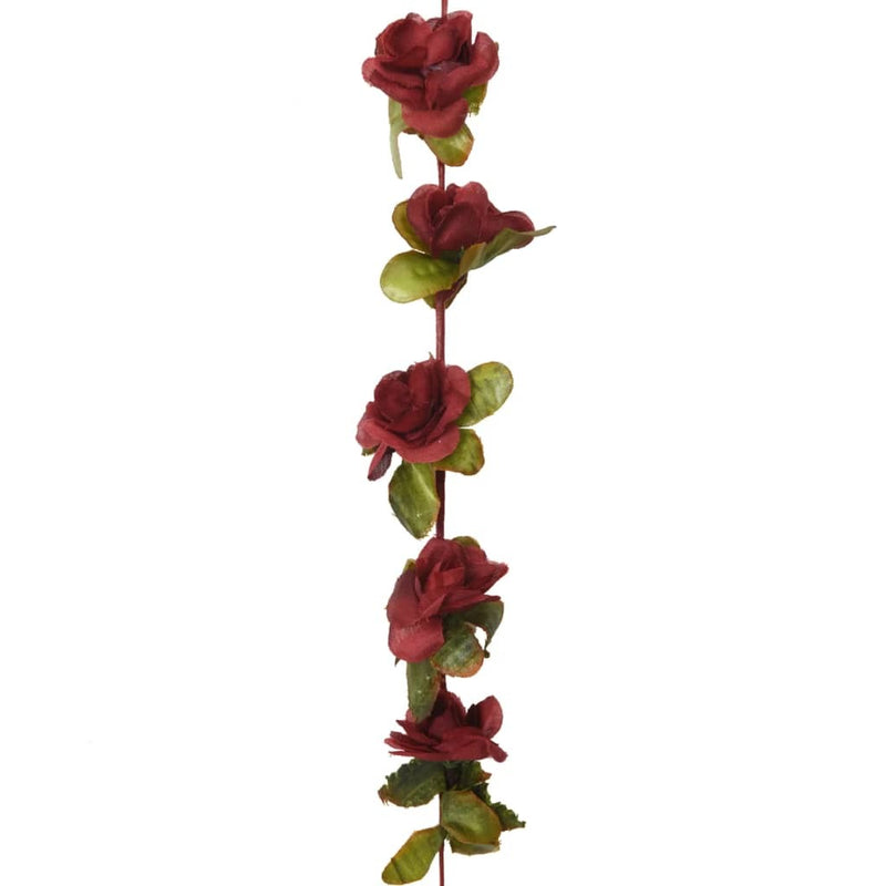 Christmas Flower Garlands 6 pcs Wine Red 250 cm