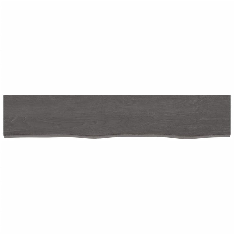 Wall Shelf Dark Brown 100x20x4 cm Treated Solid Wood Oak