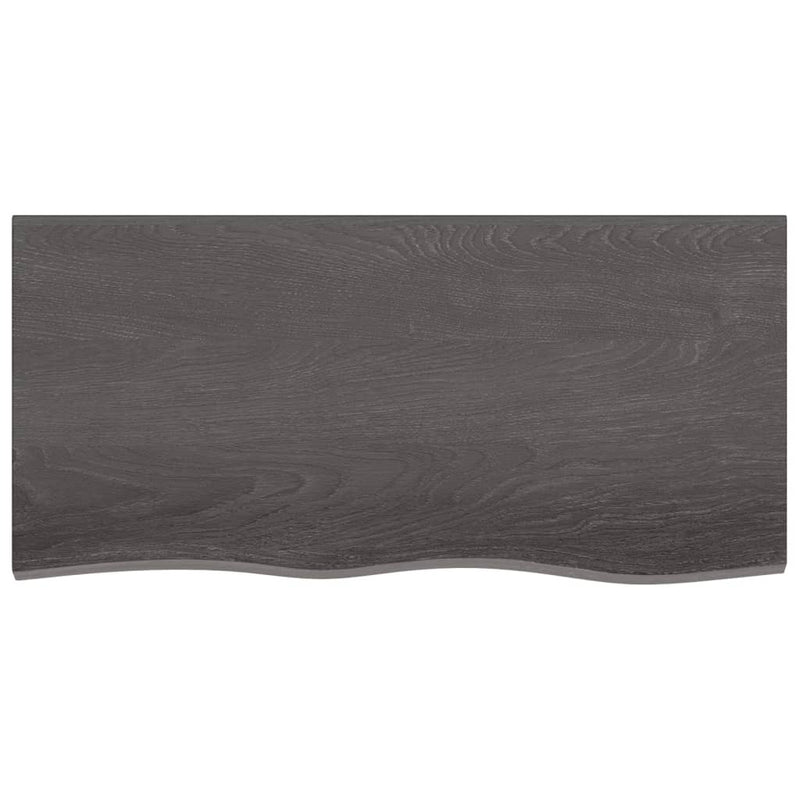 Wall Shelf Dark Brown 100x50x(2-6) cm Treated Solid Wood Oak