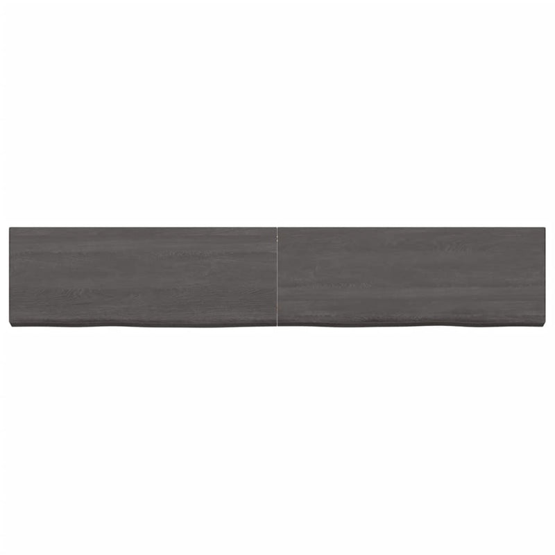 Wall Shelf Dark Brown 160x30x(2-6) cm Treated Solid Wood Oak