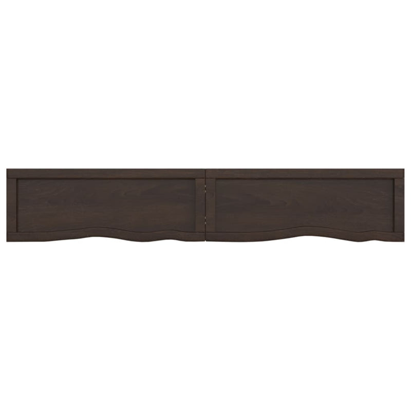 Wall Shelf Dark Brown 160x30x(2-6) cm Treated Solid Wood Oak