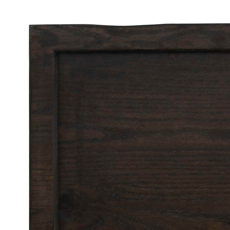 Table Top Dark Brown 220x40x(2-4) cm Treated Solid Wood Live Edge