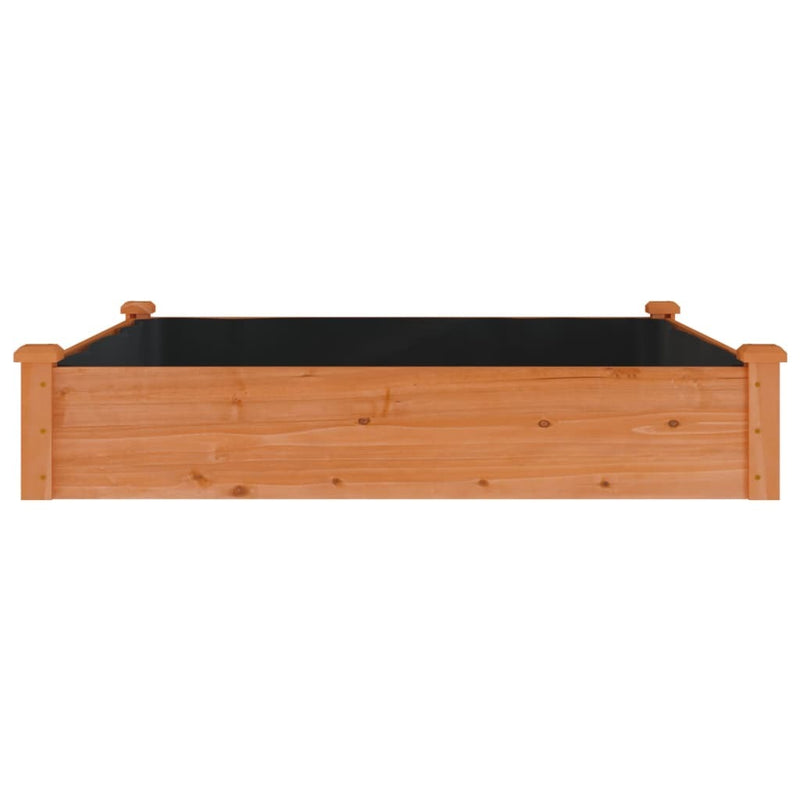 Garden Raised Bed with Liner Brown 120x120x25 cm Solid Wood Fir