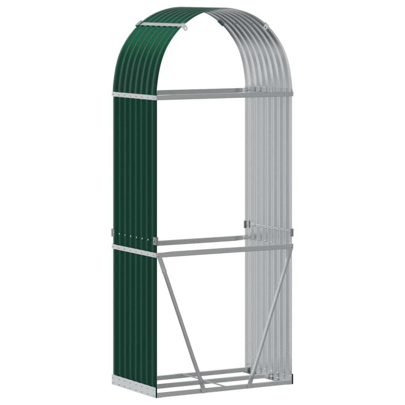 Log Holder Green 80x45x190 cm Galvanised Steel