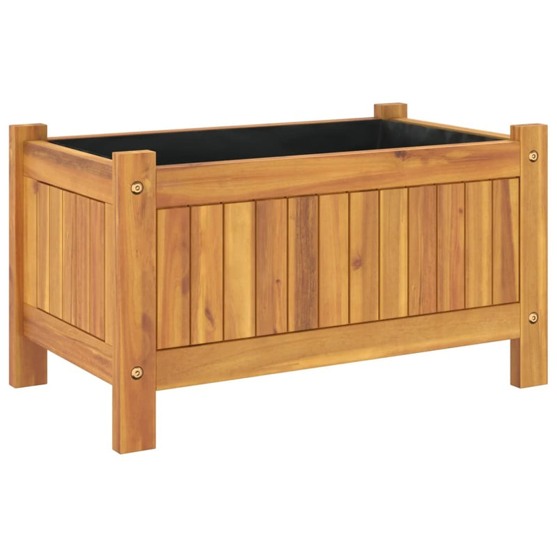 Garden Planter with Liner 54x31x30 cm Solid Wood Acacia