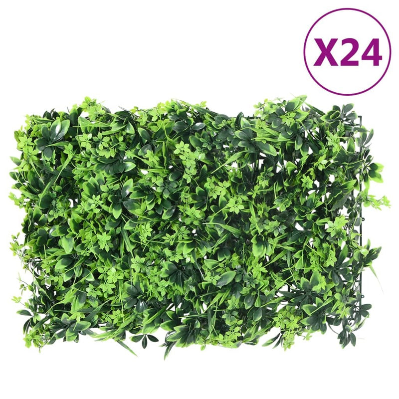 ? Artificial Leaf Fence?24 pcs Green 40x60 cm