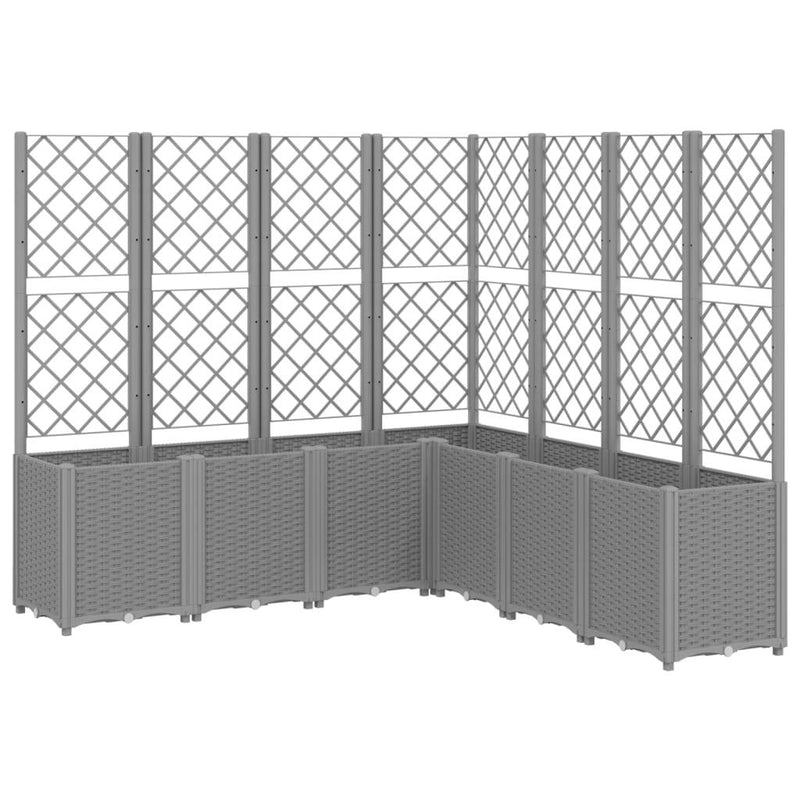 Garden Planter with Trellis Light Grey 160x160x140 cm PP