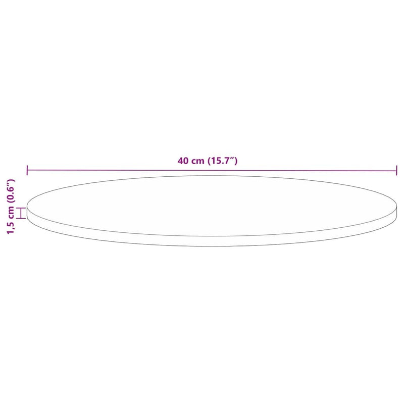 Table Top  40x1.5 cm Round Solid Wood Reclaimed