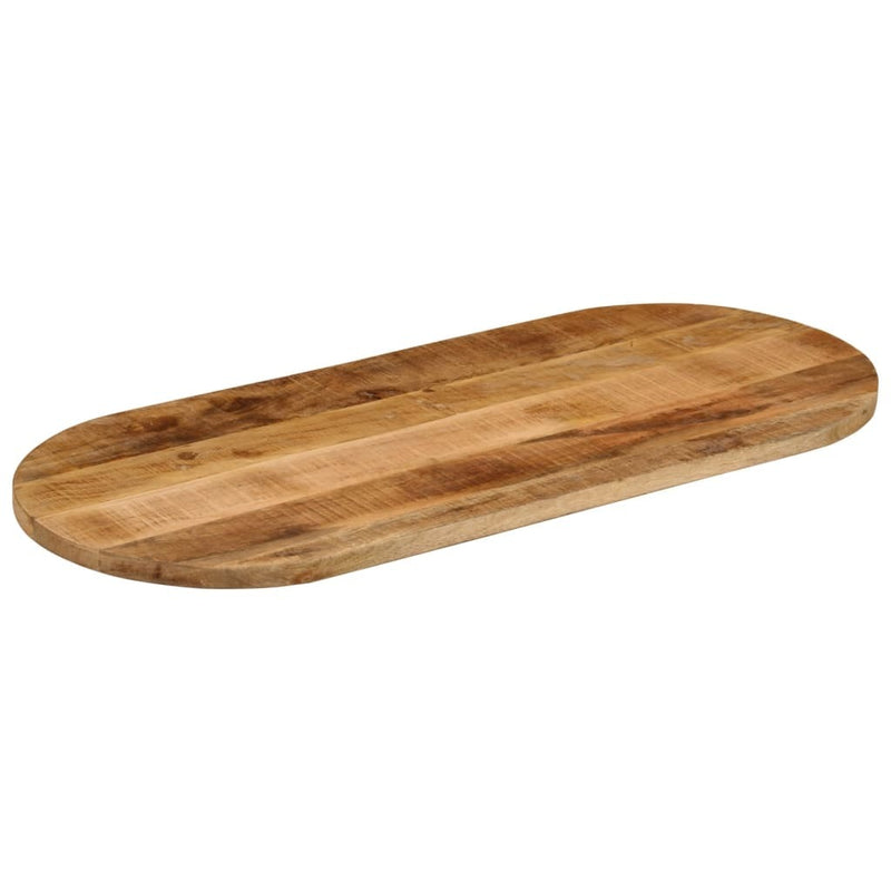 Table Top 80x40x3.8 cm Oval Solid Wood Rough Mango