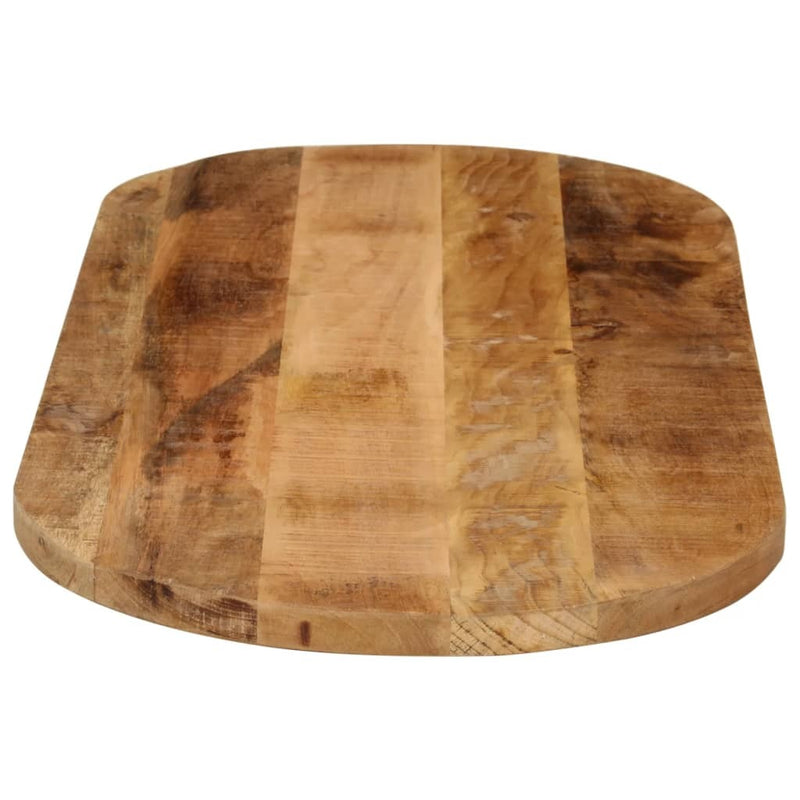 Table Top 80x40x3.8 cm Oval Solid Wood Rough Mango