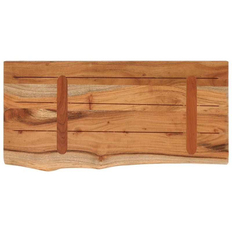 Wall Shelf 60x30x2.5 cm Rectangular Solid Wood Acacia Live Edge