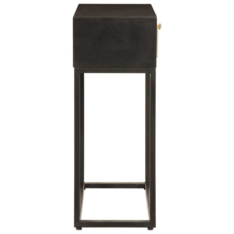 Console Table Black 90x30x76 cm Solid Wood Mango and Iron