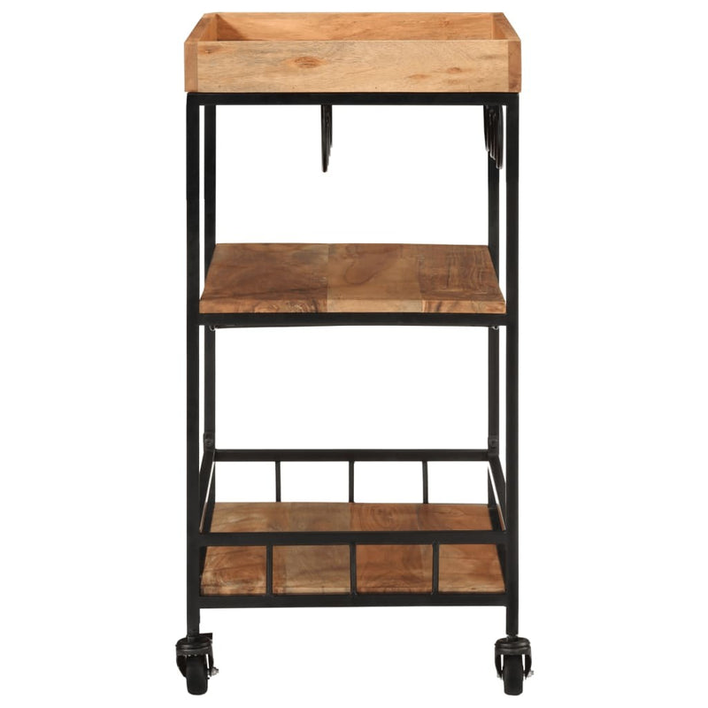 Bar Cart 60x40x80 cm Solid Wood Acacia and Iron