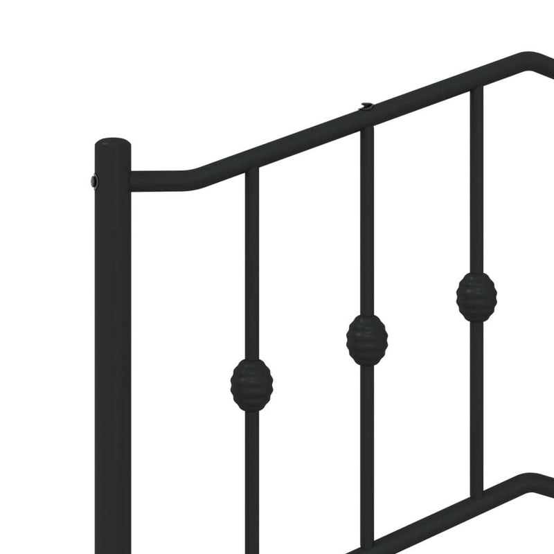 Metal Bed Frame without Mattress with Footboard?Black 140x190cm