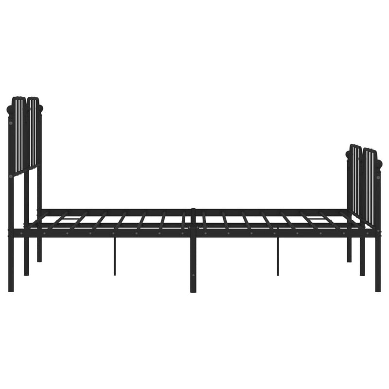 Metal Bed Frame without Mattress with Footboard?Black 140x190cm