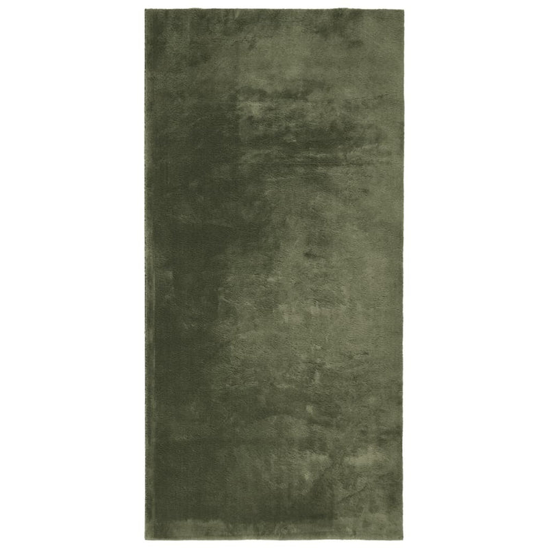 Rug HUARTE Short Pile Soft and Washable Forest Green 100x200 cm