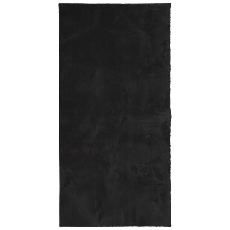 Rug HUARTE Short Pile Soft and Washable Black 100x200 cm