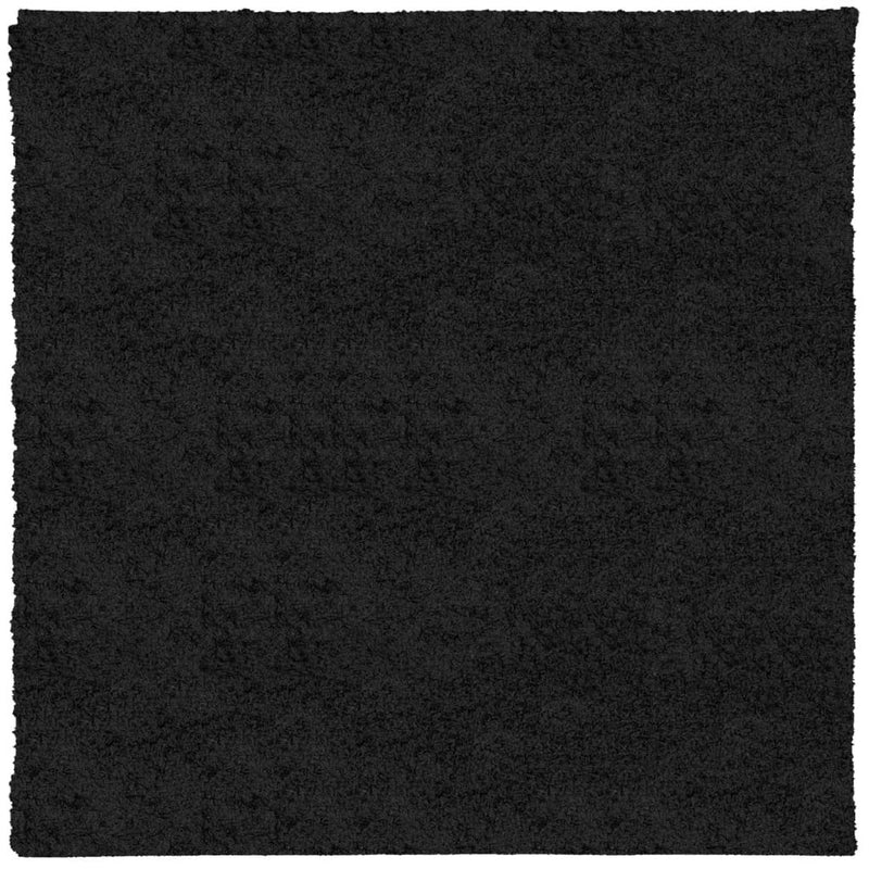 Shaggy Rug PAMPLONA High Pile Modern Black 160x160 cm