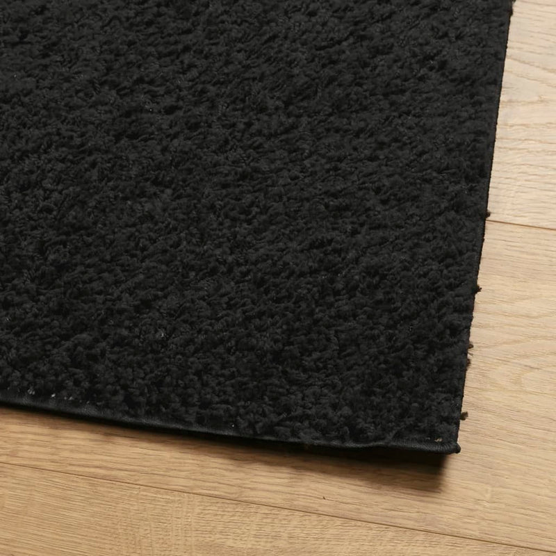 Shaggy Rug PAMPLONA High Pile Modern Black 160x160 cm