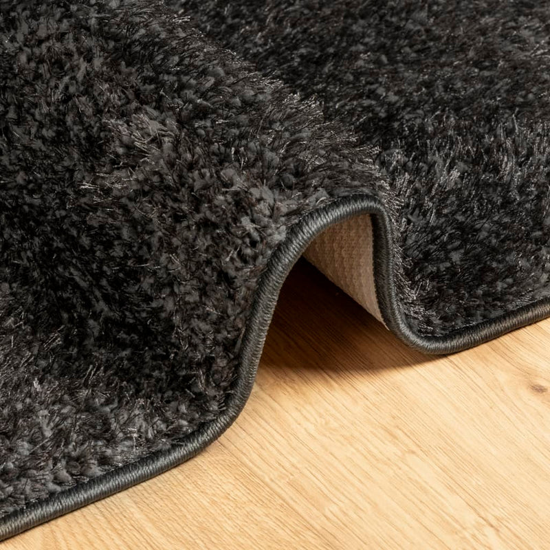 Rug ISTAN High Pile Shiny Look Anthracite 80x150 cm