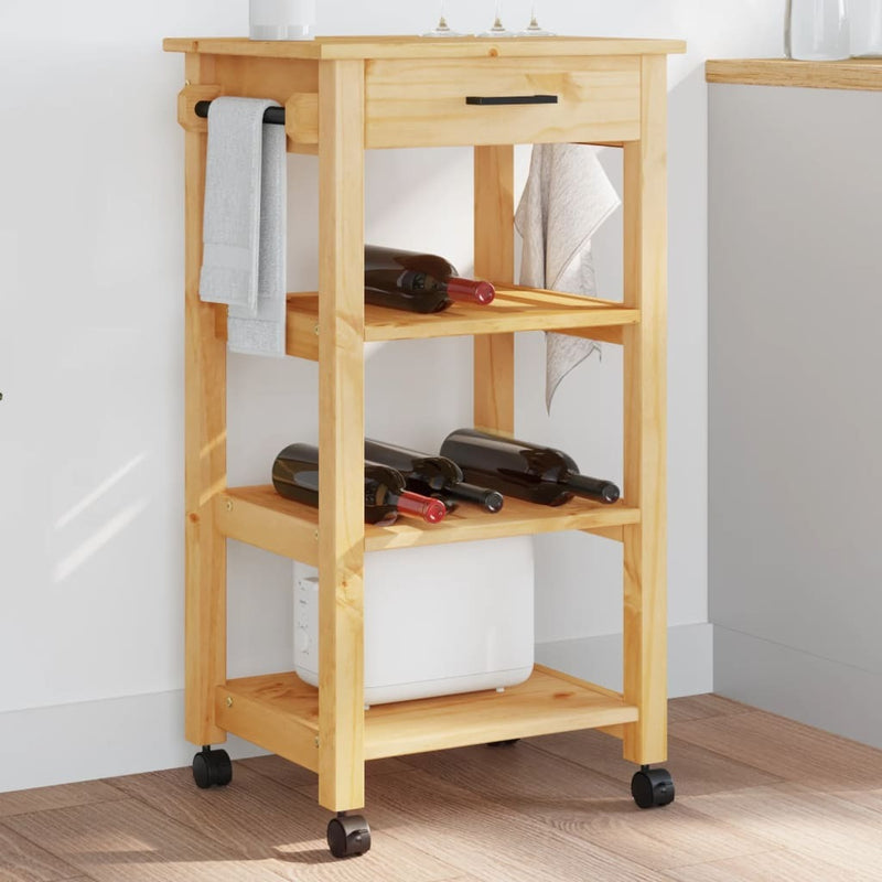 Kitchen Trolley MONZA 48x40x90 cm Solid Wood Pine