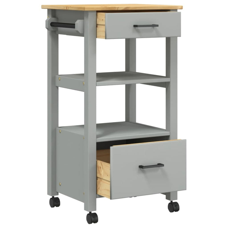 Kitchen Trolley MONZA 48x40x90 cm Solid Wood Pine