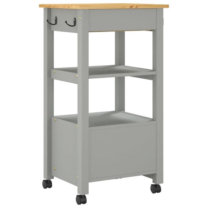 Kitchen Trolley MONZA 48x40x90 cm Solid Wood Pine