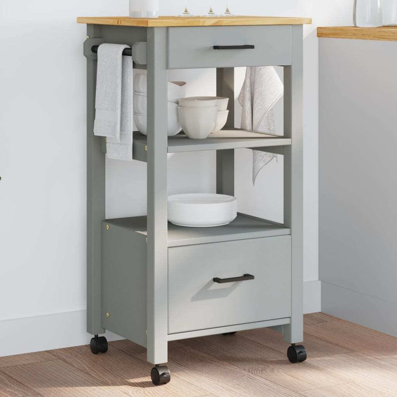 Kitchen Trolley MONZA 48x40x90 cm Solid Wood Pine