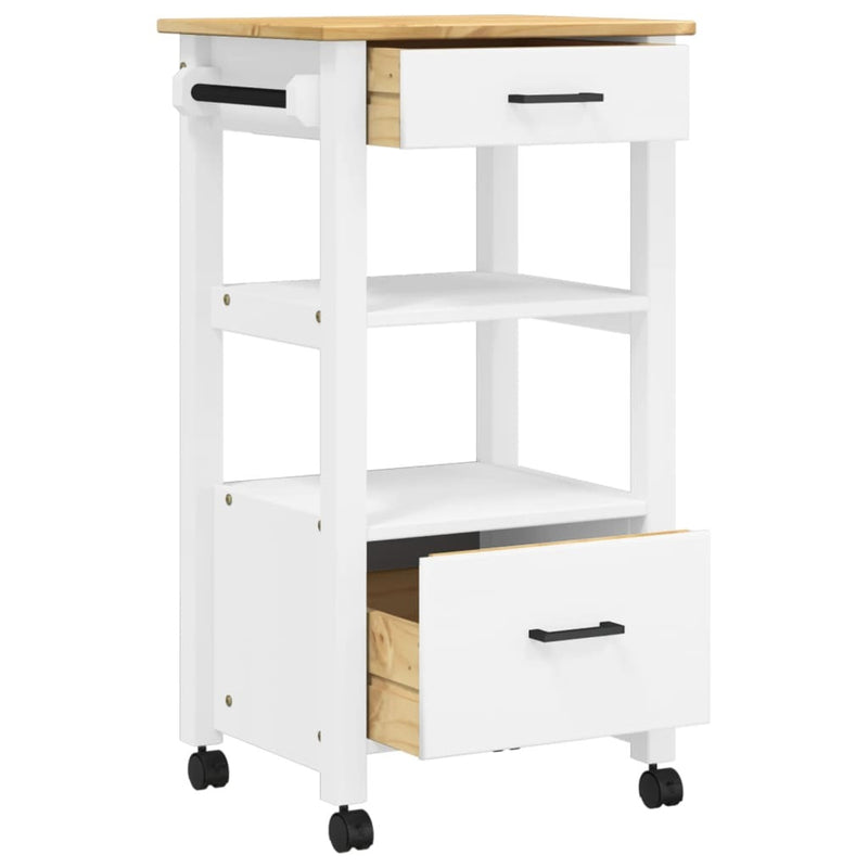 Kitchen Trolley MONZA 48x40x90 cm Solid Wood Pine