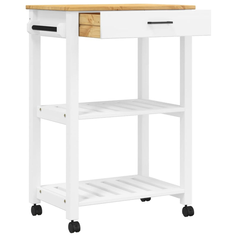 Kitchen Trolley MONZA 60x40x90 cm Solid Wood Pine