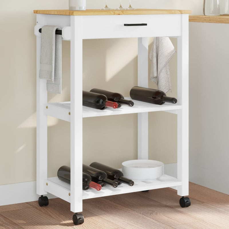 Kitchen Trolley MONZA 60x40x90 cm Solid Wood Pine