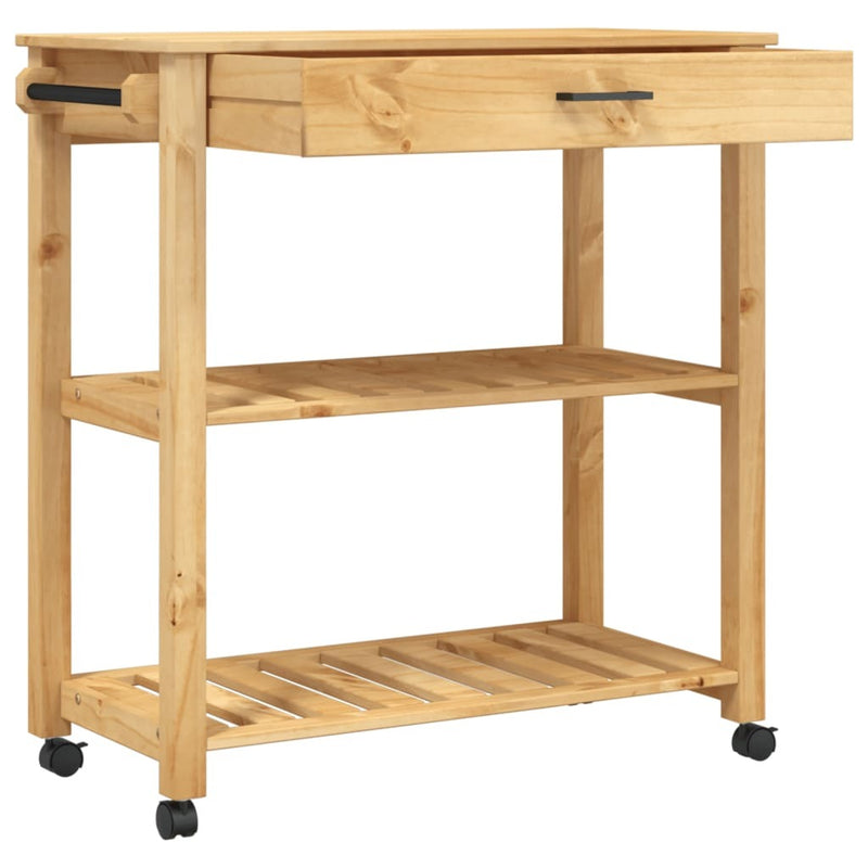 Kitchen Trolley MONZA 84x40x90 cm Solid Wood Pine