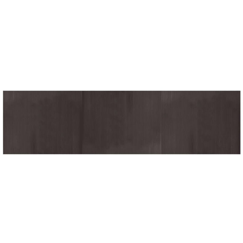 Rug Rectangular Dark Brown 80x300 cm Bamboo