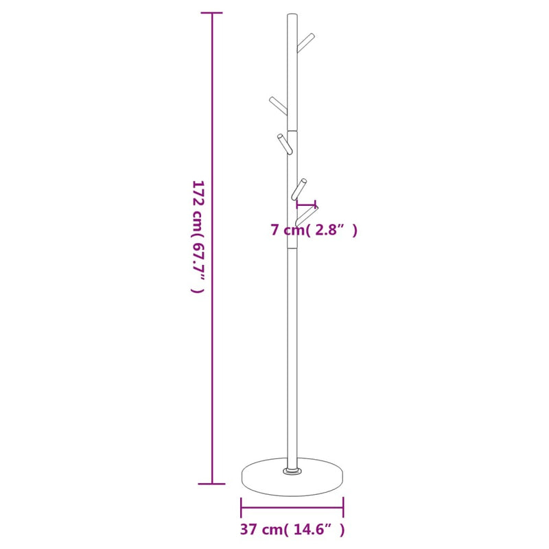 Coat Stand White 172 cm Powder-coated Iron