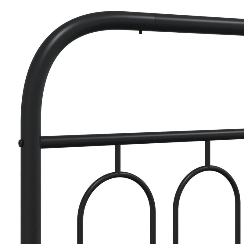 Metal Bed Frame without Mattress with Headboard Black 120x190cm