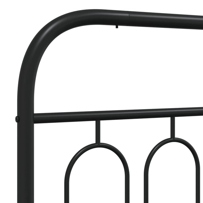 Metal Bed Frame without Mattress with Footboard Black 90x200cm