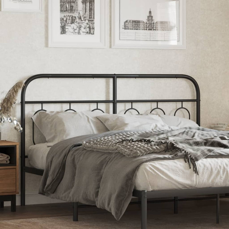 Metal Headboard Black 140 cm