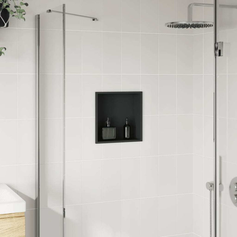 Shower Niche Matt Black 32x32x9 cm Stainless Steel