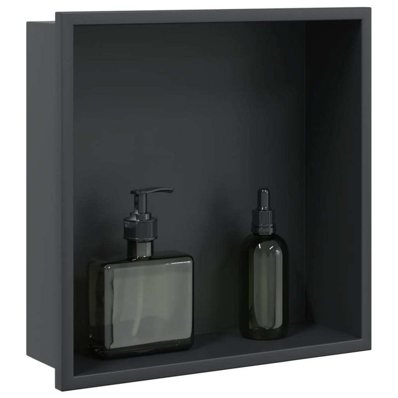 Shower Niche Matt Black 32x32x9 cm Stainless Steel