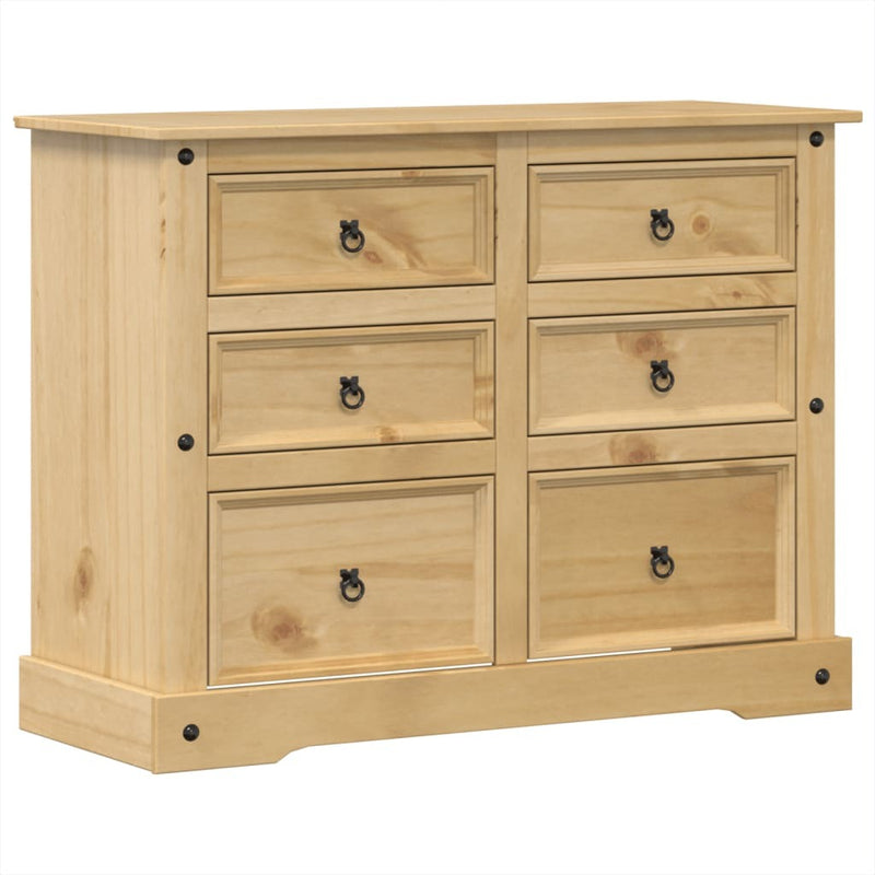 Chest of Drawers Corona 112x48x91 cm Solid Wood Pine