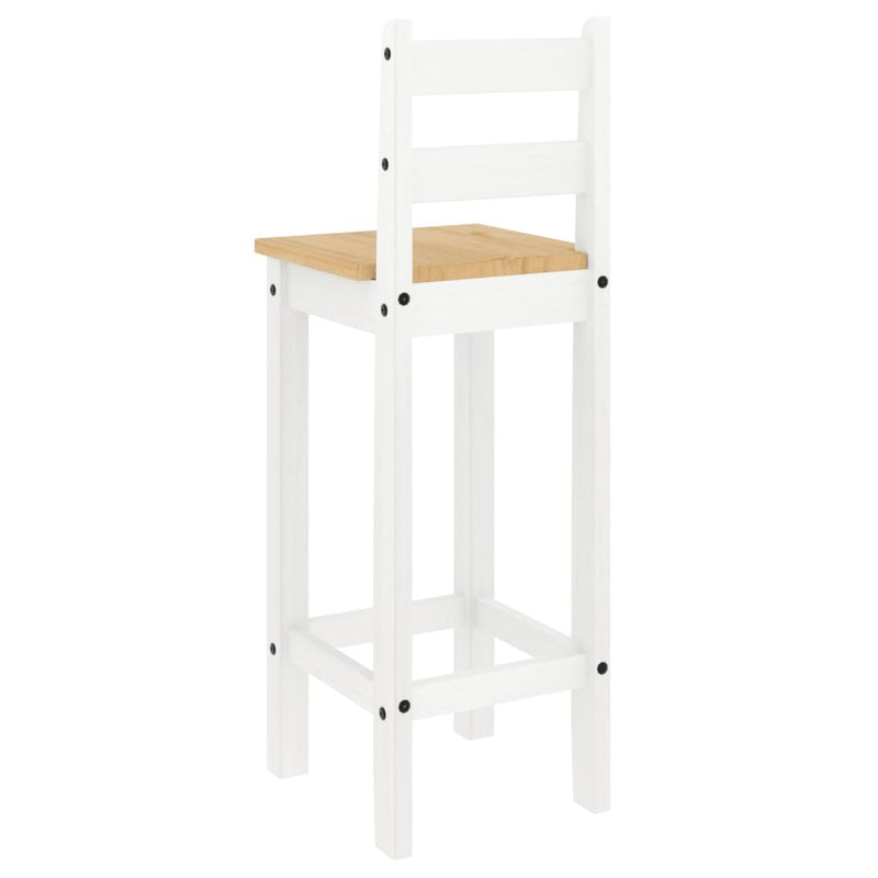 Bar Chairs 2 pcs White Solid Wood Pine