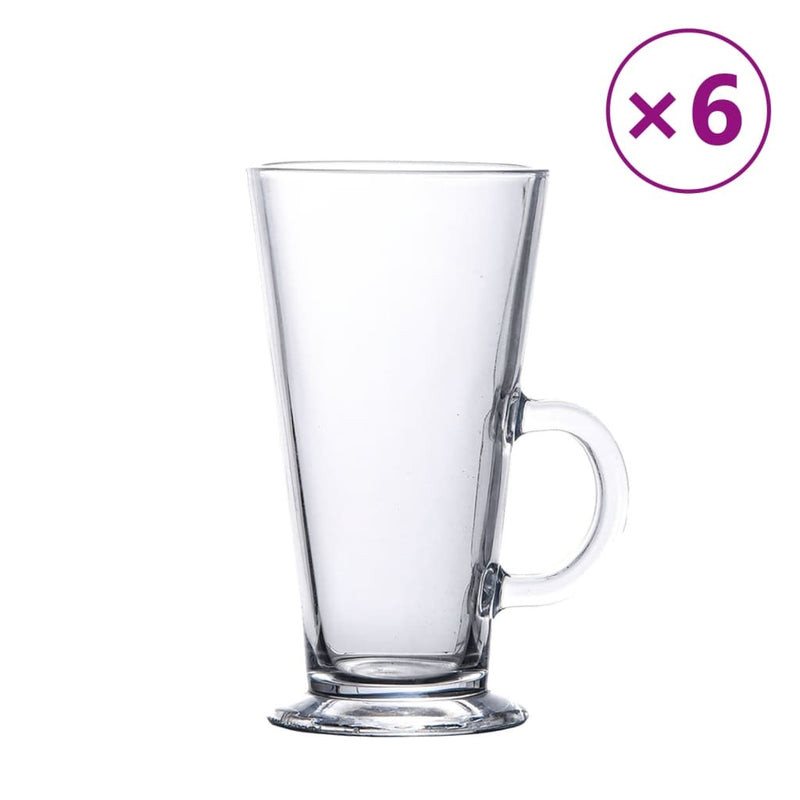 Latte Glasses with Handle 6 pcs 250 ml