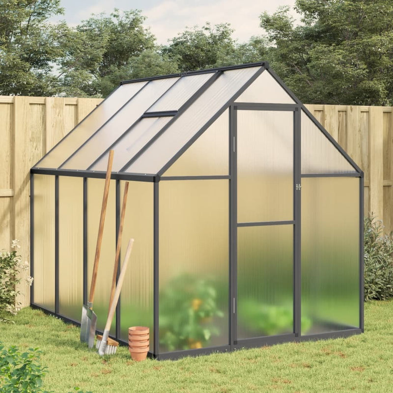 Greenhouse with Base Frame Anthracite 224x169x195 cm Aluminium